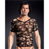 CAMISETA CAMUFLAJE CUELLO DE PICO